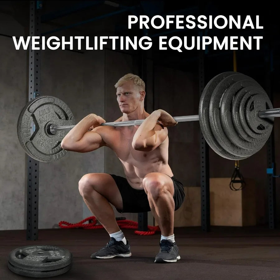 2 Inch Barbell Bar for Powerlifting and Weightlifting Home Gym 700 Pound Capacity, 7.2 FT, Chrome Finish