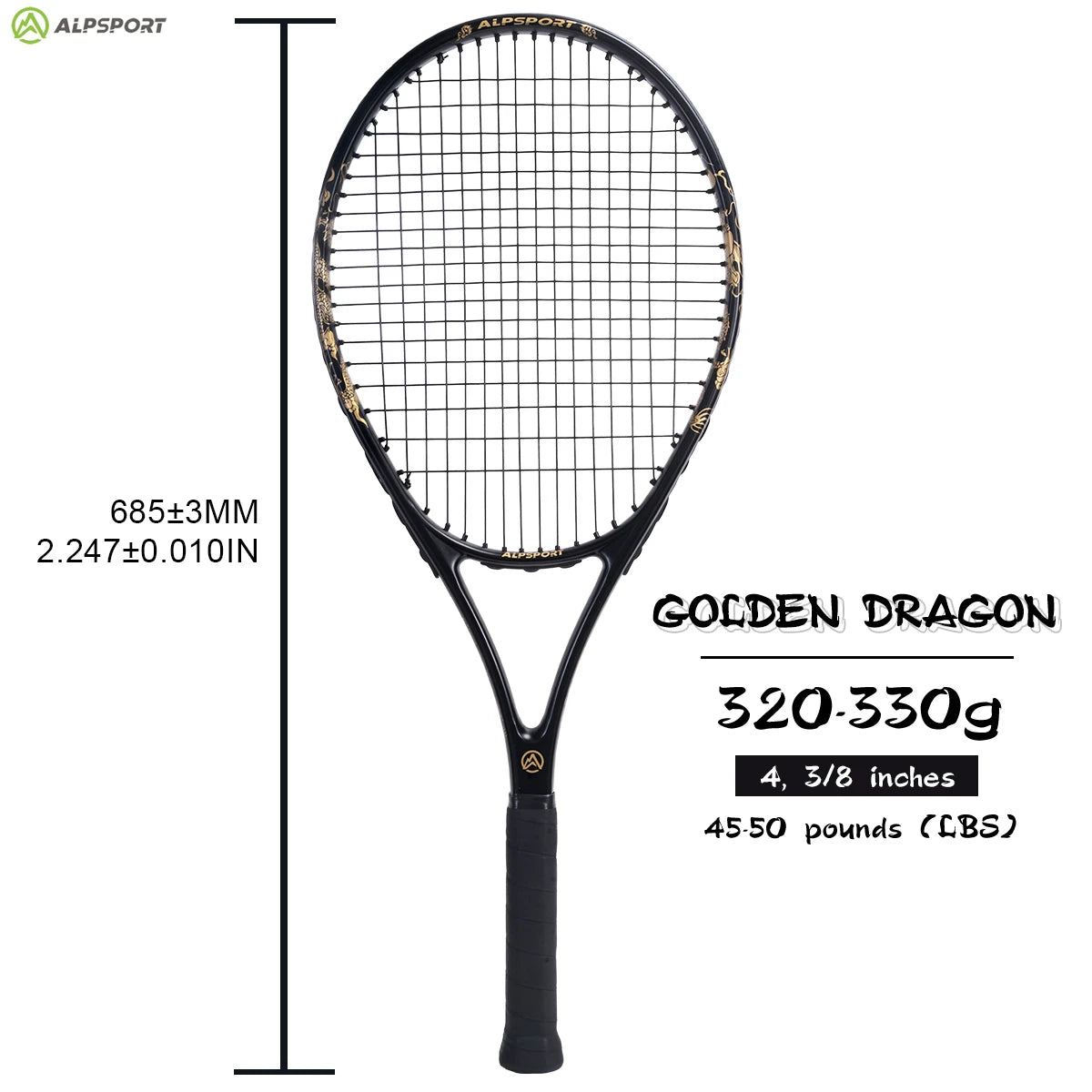 ALPSPORT JL T800 Carbon Fiber Tennis Racket , Professional Training Racket