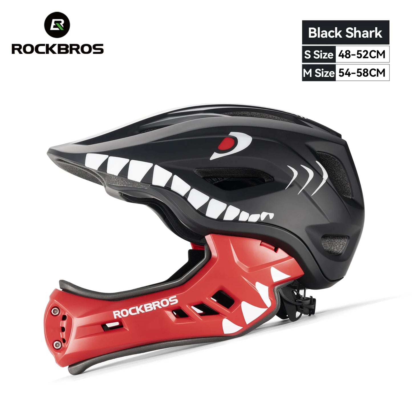 ROCKBROS Child Cycling Helmet Impact Resistant Cross Helmet Detachable Full Face Helmet Safety Protection