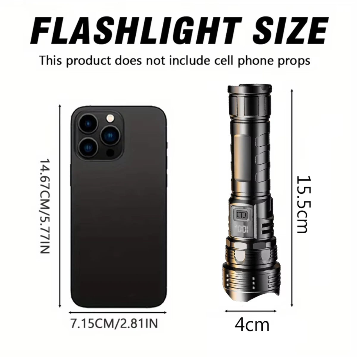 USB Rechargeable High Power LED Flashlight Super Bright Torch, Portable Hand Light