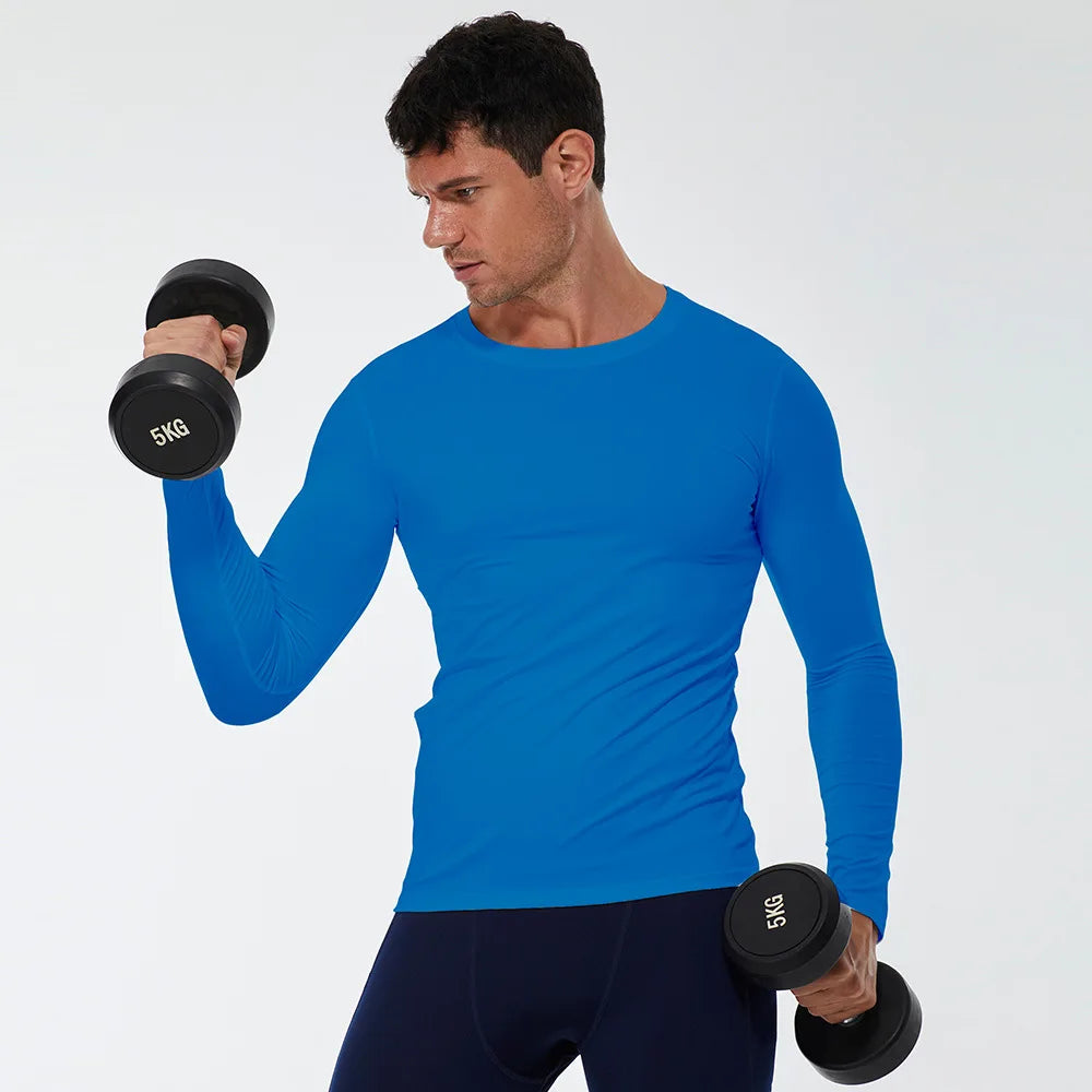 Men Compression Running T-Shirt Fitness Tight Long Sleeve Sport T-shirt
