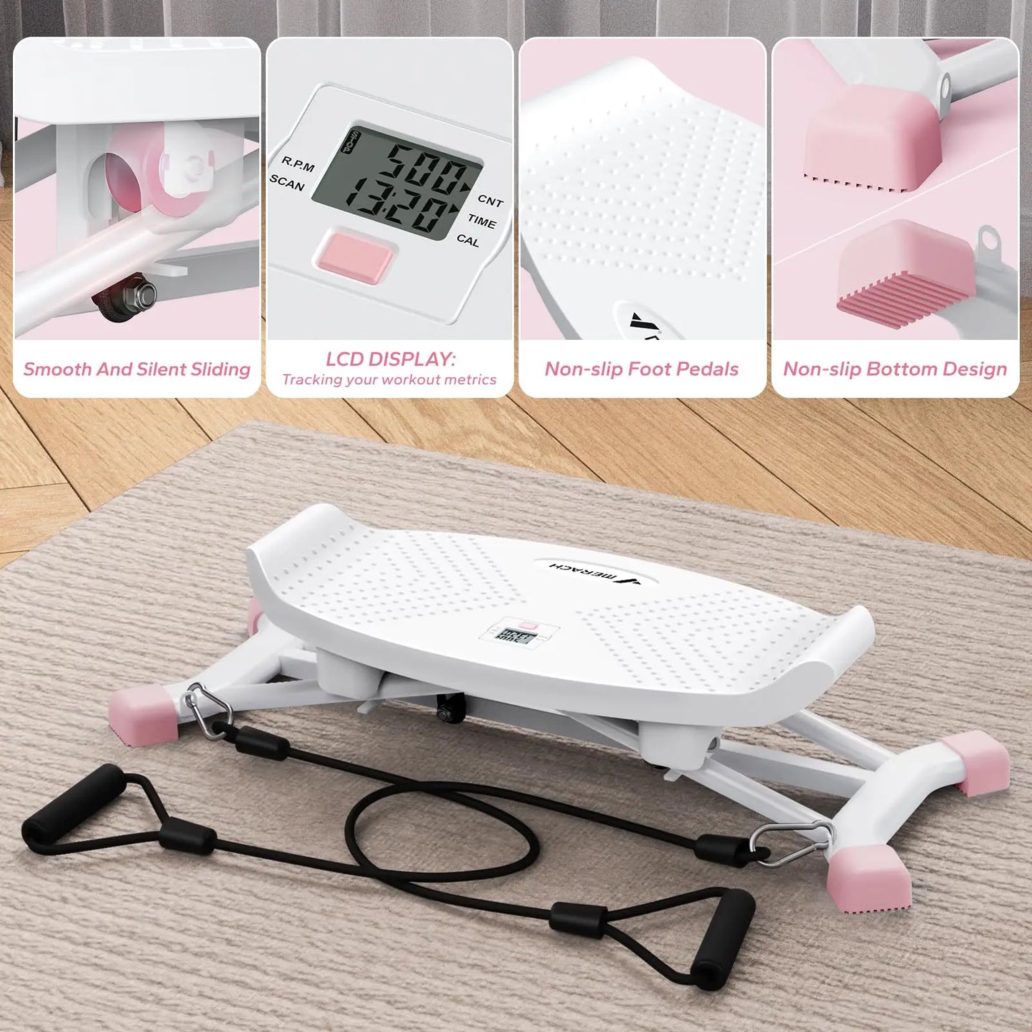 MERACH Ski Machine Simulated Ski Training Machine Leg Exercise Fun Cardio Fitness Machine Full Body Aerobic Exercise Equipment