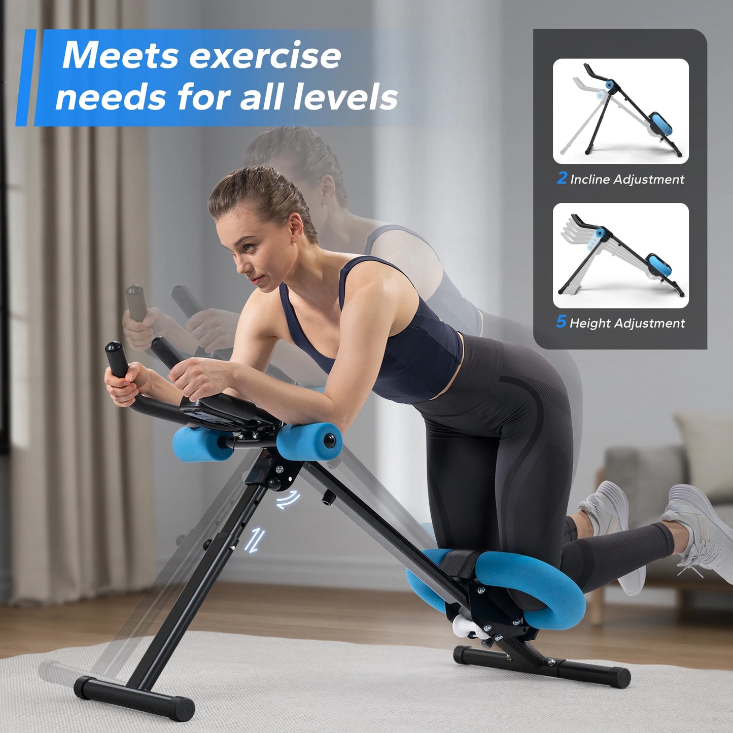 MERACH Ab Machine Adjustable Trainer Workout Foldable Abdominal Exercise Machine