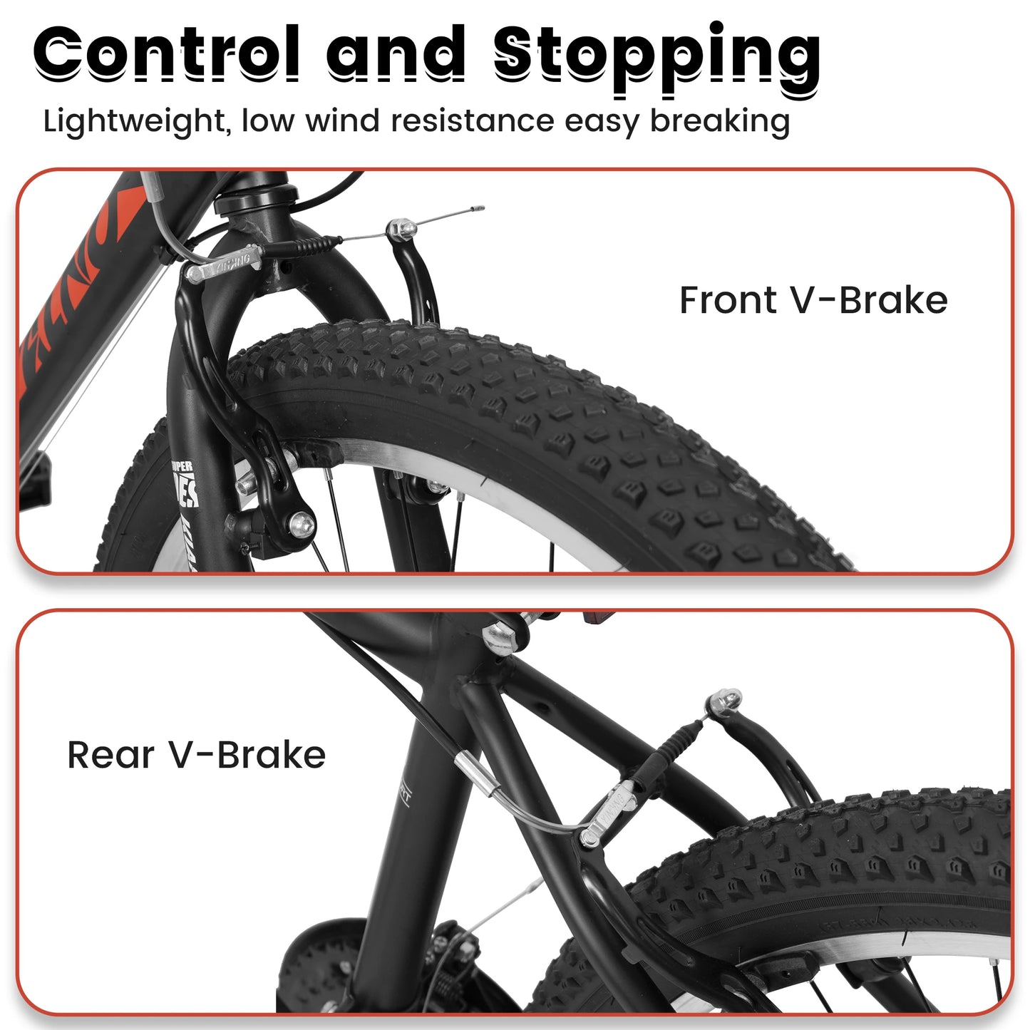 24/26 Inch Mountain Bike for Men Women, 21 Speeds Commuter MTB Bike with Dual V Brake and Steel Frame for Trail Beach Snow