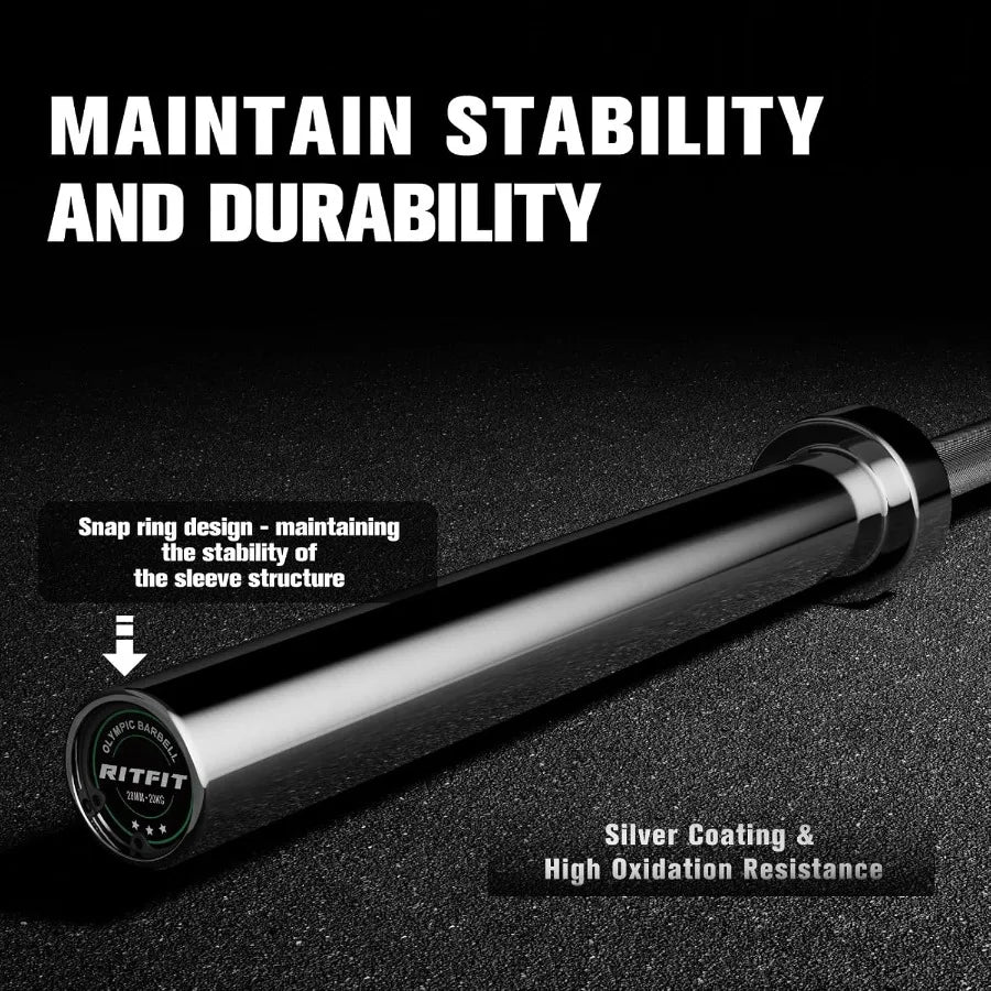 7FT Barbell 2 Inch Bar for Squat, Deadlift, Overhead Press - 500lbs Capacity