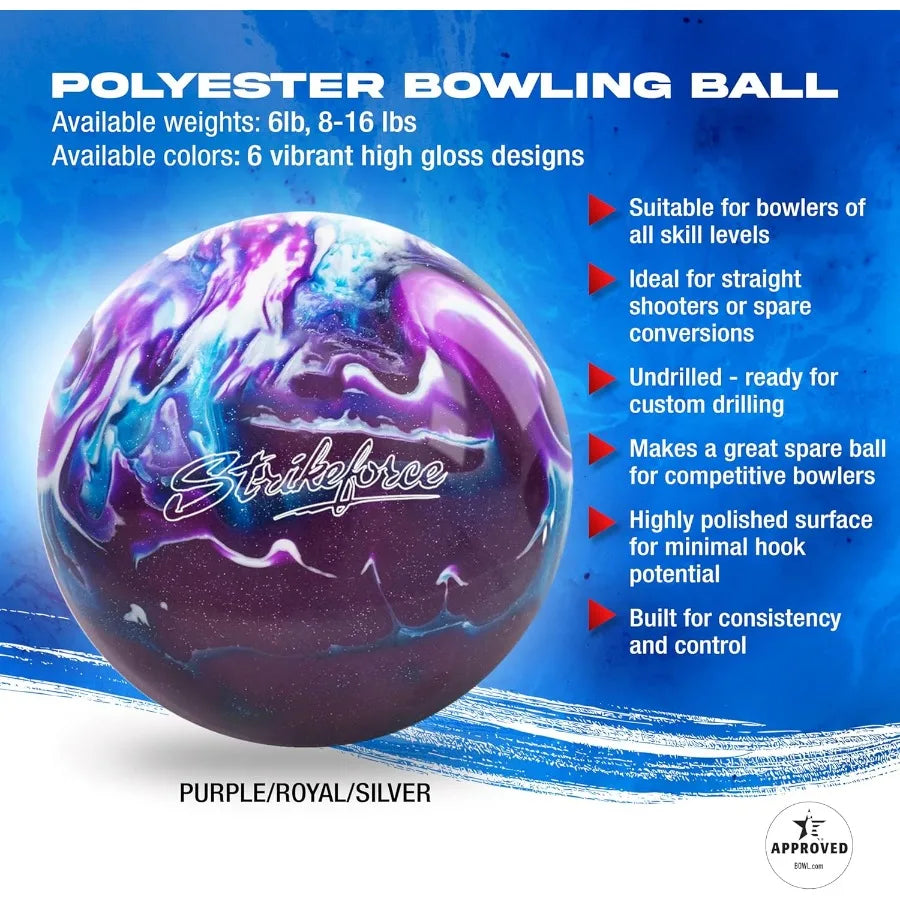 KR Strikeforce Polyester Undrilled Bowling Ball for Beginner to Professional Use