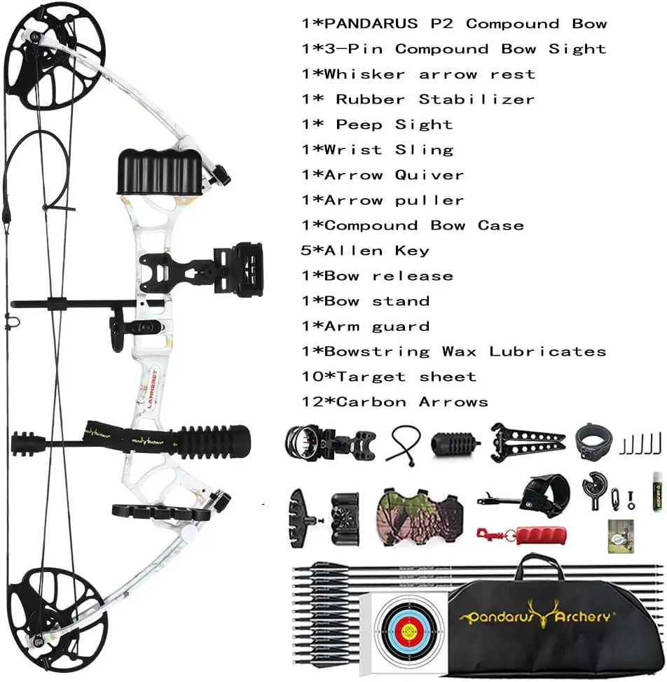 Archery Ready to Hunt Lightweight Compound Bow Package for Adults and Youth，0-50 Lbs Draw Weight,290fps