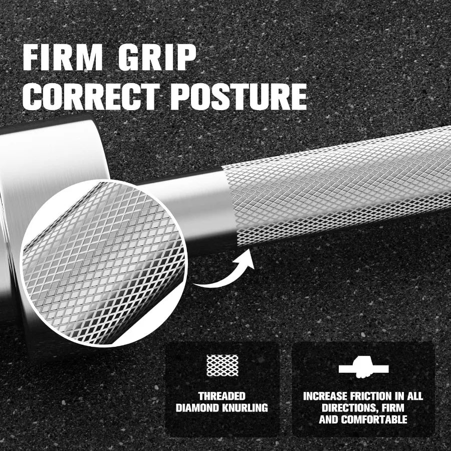 7FT Barbell 2 Inch Bar for Squat, Deadlift, Overhead Press - 500lbs Capacity