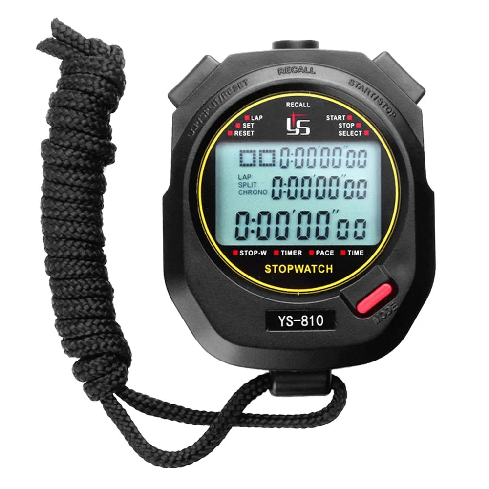 Professional Handheld Digital Stopwatch Timer Outdoor Sports Training Timer Chronograph Stop Watch 0.01s Precision Timer Tools