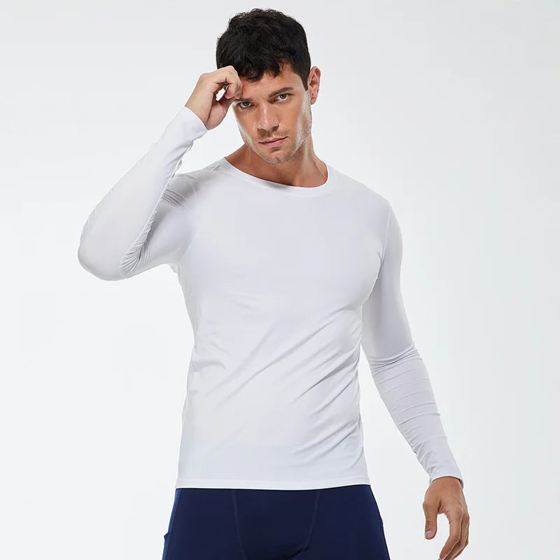 Men Compression Running T-Shirt Fitness Tight Long Sleeve Sport T-shirt
