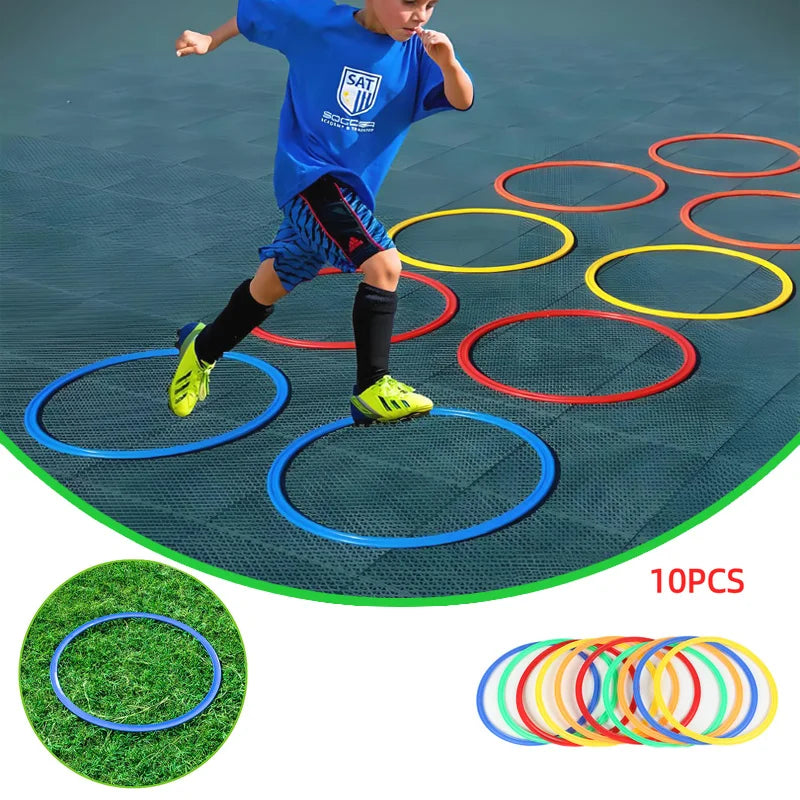 Durable Agility Training Rings Portable Football Soccer Speed Agility, 10pcs