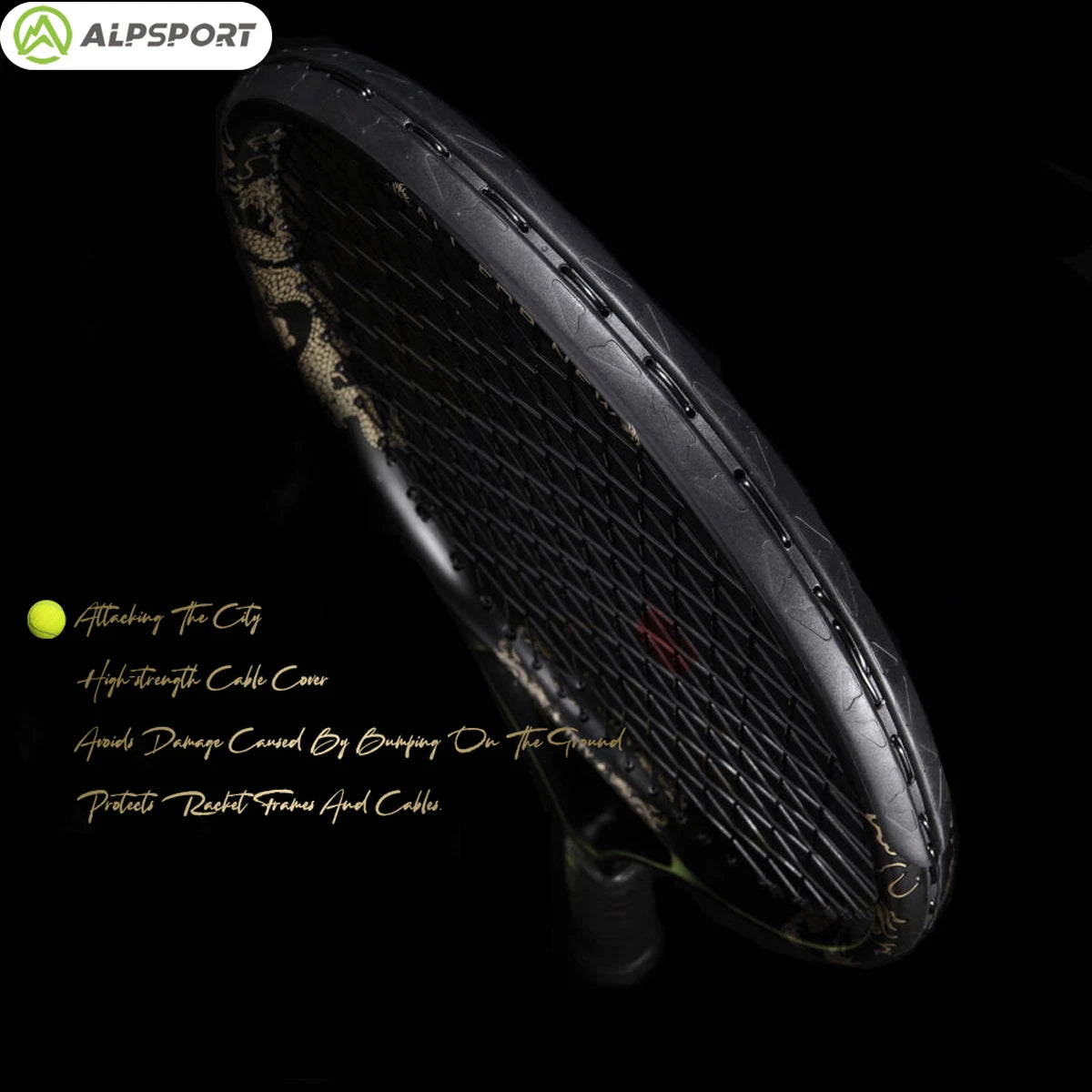 ALPSPORT JL 27-inch strong and durable 4 3/8-inch grip carbon fiber tennis racket