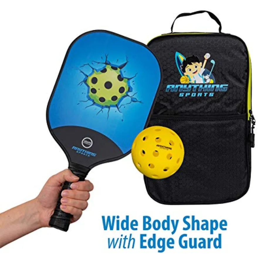 Bundle Set, 3 in 1 4X Carbon Fiber Paddles and 4 Balls. Complete Regulation Size Portable Pickleball Net
