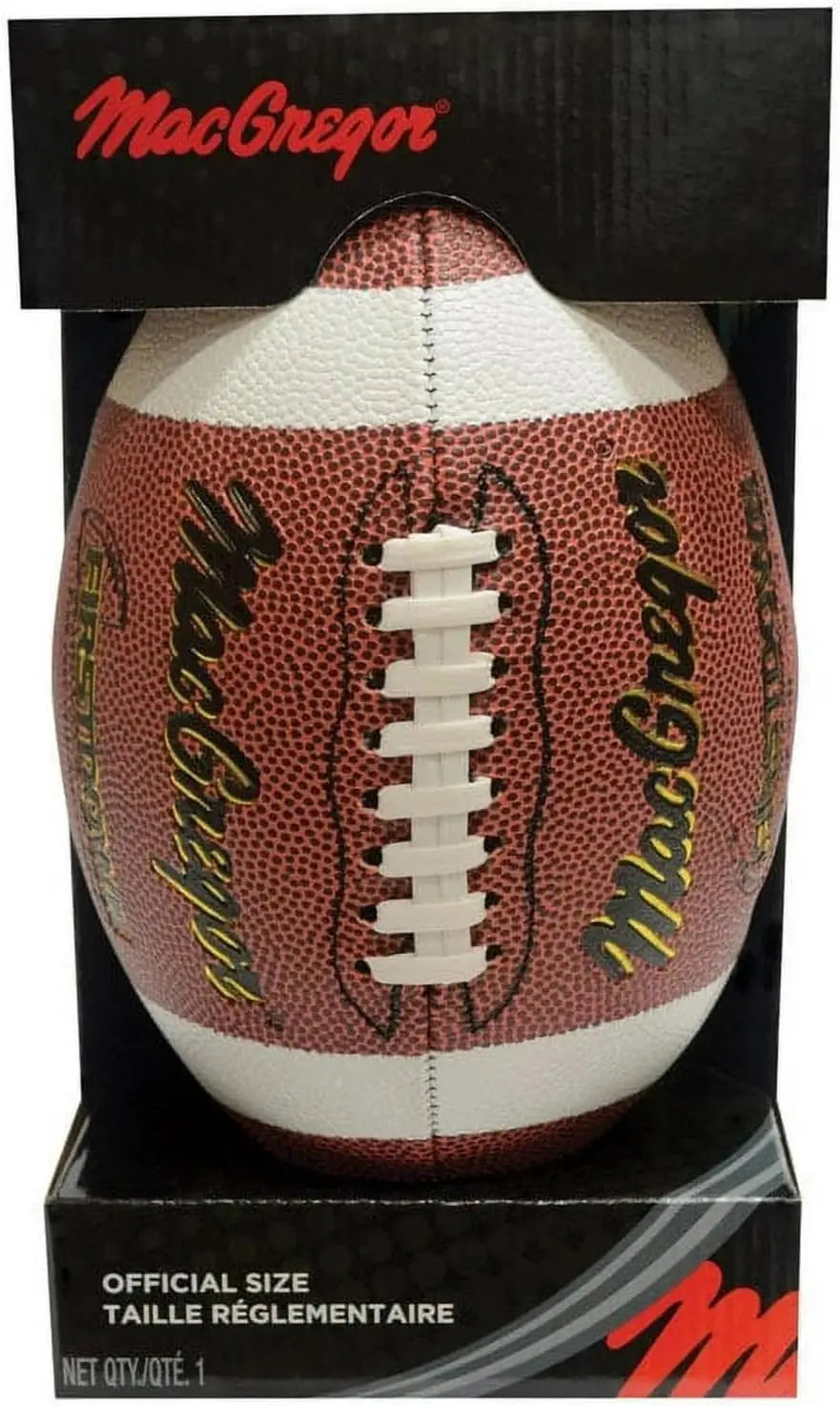 Football Durable Synthetic Cover, High Air Retention, Half Stripe & Gold Foil Design