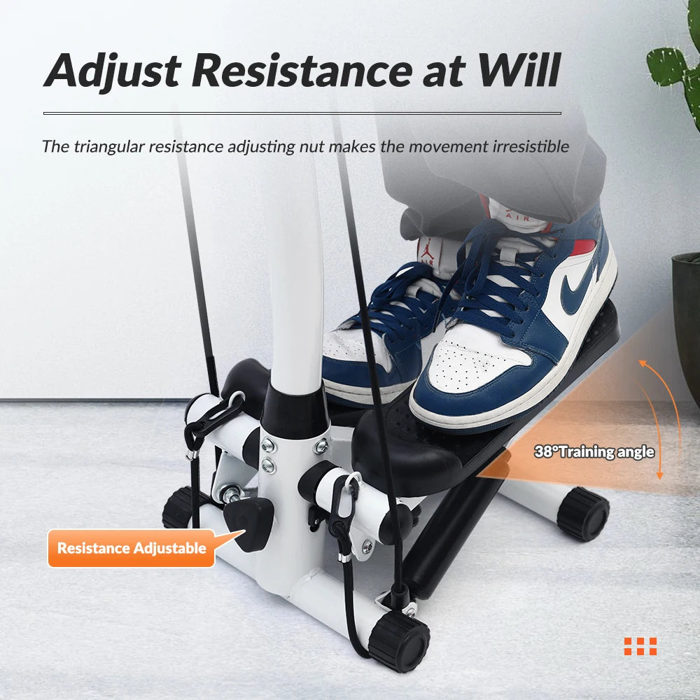 Exercise Stepper Machine For Home Fitness LCD Display Handle and Resistance Bands Climber