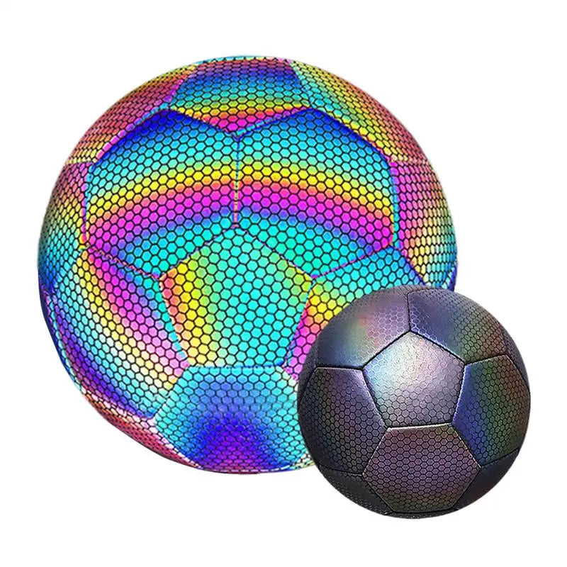 Reflective  Holographic Luminous Soccer (Foot)Ball Night Outdoor Standard Size 4/5 for Training