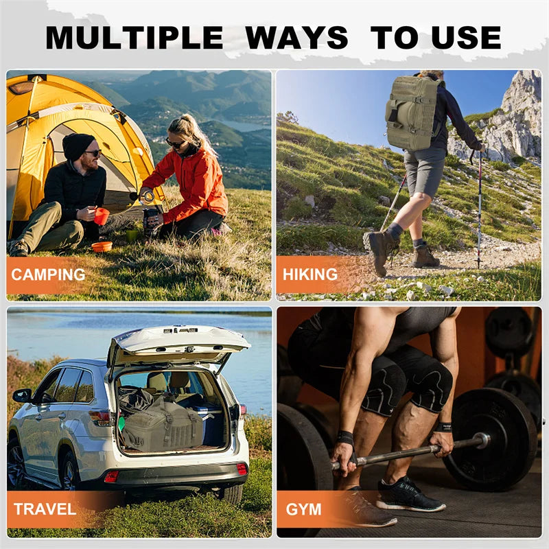 LQARMY 30L 50L 80L Outdoor Mountaineering Bag Molle Tactical Backpack Large Duffel Bag for Hiking Camping Travel