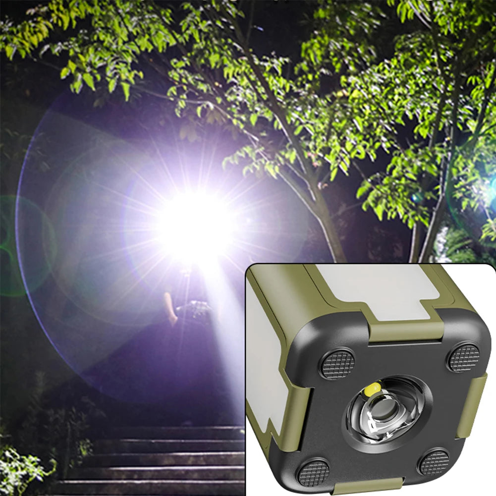 Foldable Camping Light Power Bank Rechargeable Lantern Solar Flashlight for Camping Hiking Fishing