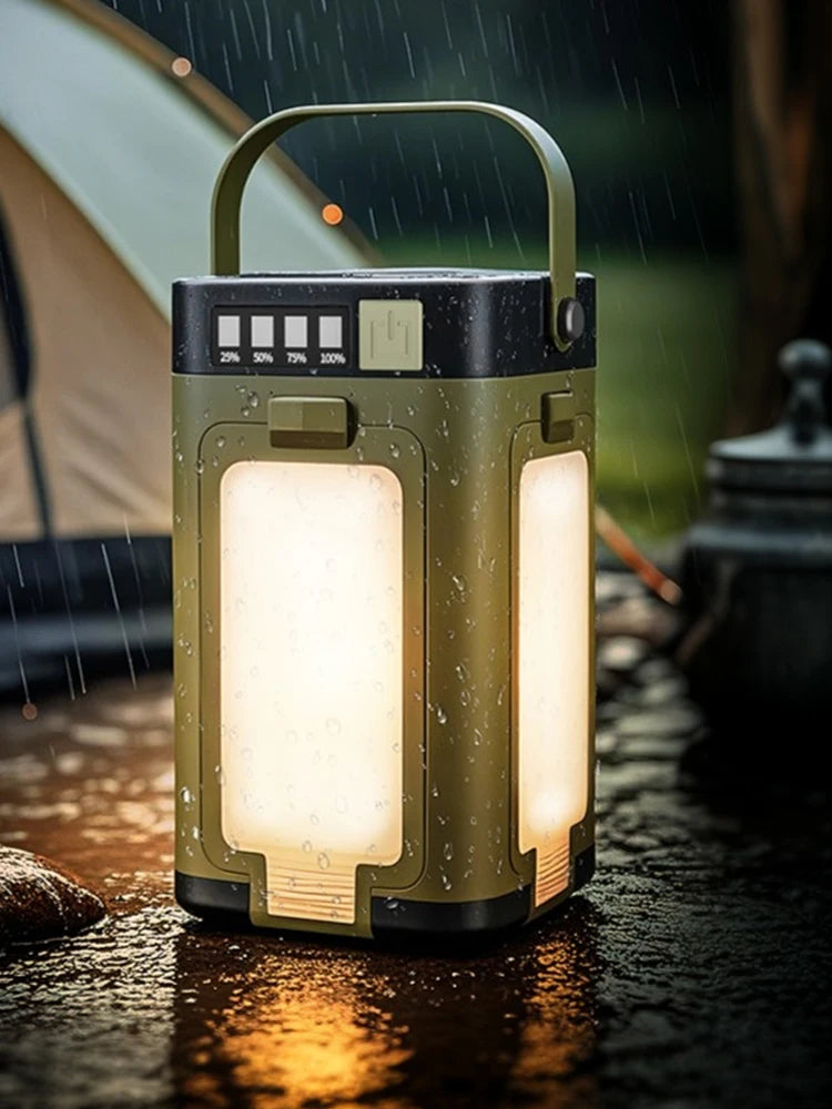 Foldable Camping Light Power Bank Rechargeable Lantern Solar Flashlight for Camping Hiking Fishing