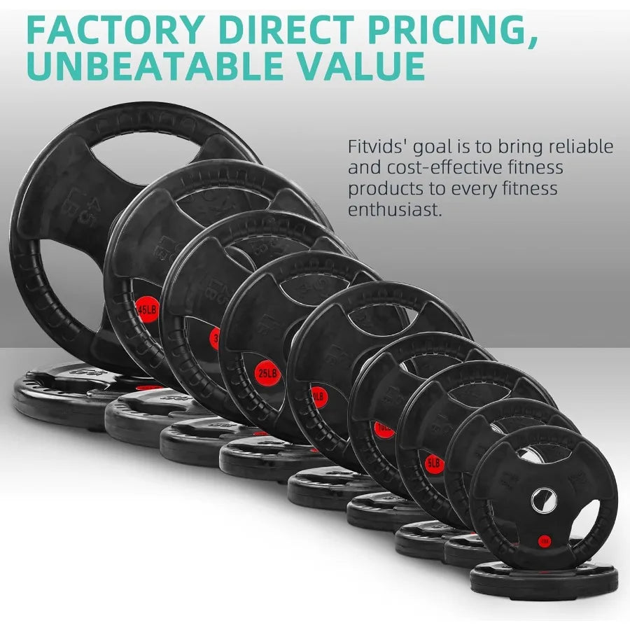 Cast Iron Standard Weight Plates Including 5FT Standard Barbell with Star Locks 45Pound Set 35 Pounds Plates + 10 Pounds Barbel