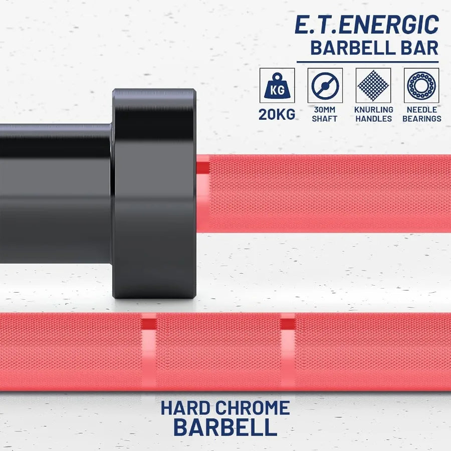 7ft Barbell Bar 45LB Load 1500lbs Capacity for Weightlifting Powerlifting using 2"  Plates