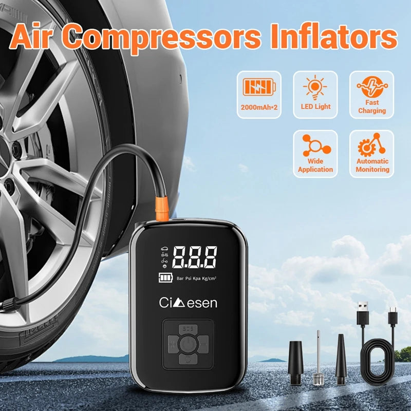 Rechargeable Air Pump 150PSI Portable Electric Tire Inflation Air Compressor