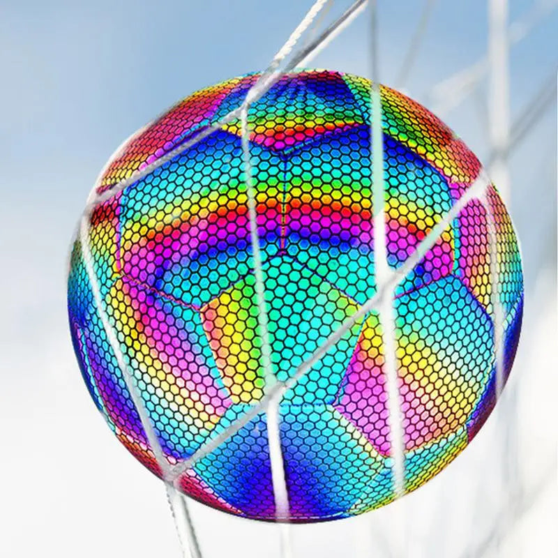 Reflective  Holographic Luminous Soccer (Foot)Ball Night Outdoor Standard Size 4/5 for Training