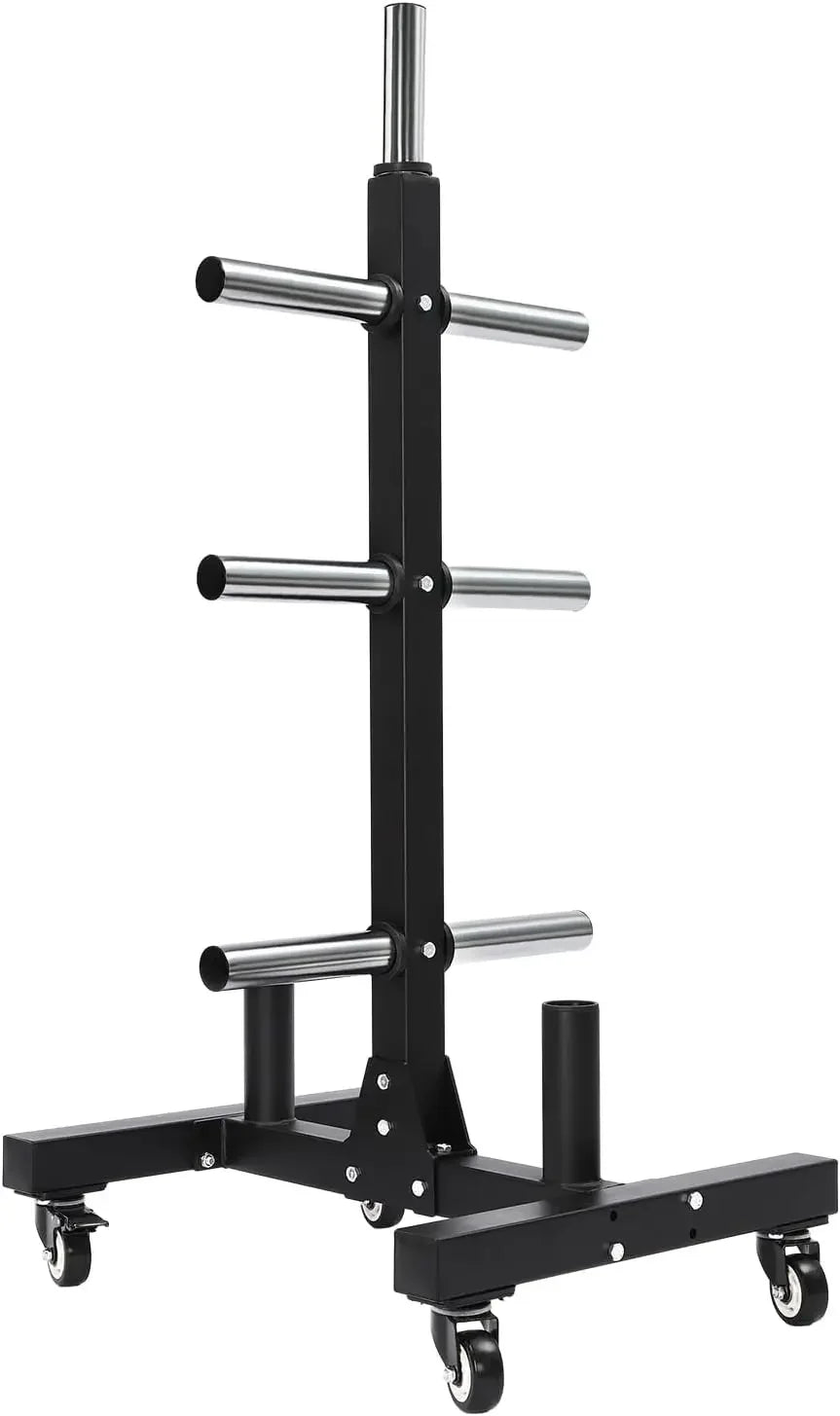 Movable Weight Plate Dumbbell Rack Storage Tree Steel 57inch 1100lbs Capacity Heavy Duty Weight Plate Holder for Gym Home