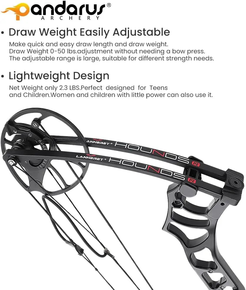 Archery Ready to Hunt Lightweight Compound Bow Package for Adults and Youth，0-50 Lbs Draw Weight,290fps