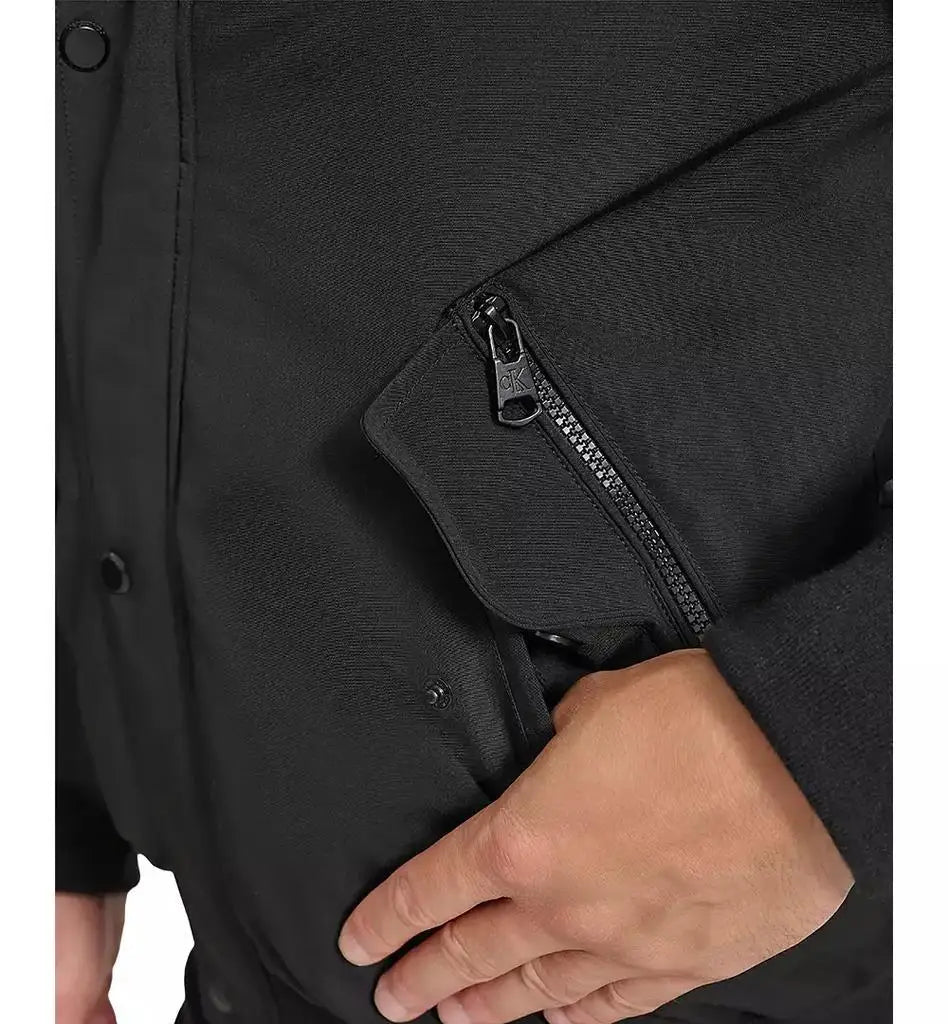 Calvin Klein Men's Arctic Fleece Bomber Jacket Hooded Sherpa Lined Casual Sports Coat for Badminton Wear