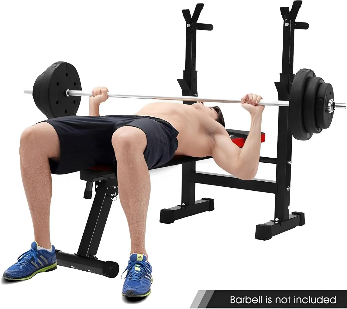 Adjustable Weight Bench Folding with Barbell Rack Full Body Workout Exercise Multi-Function