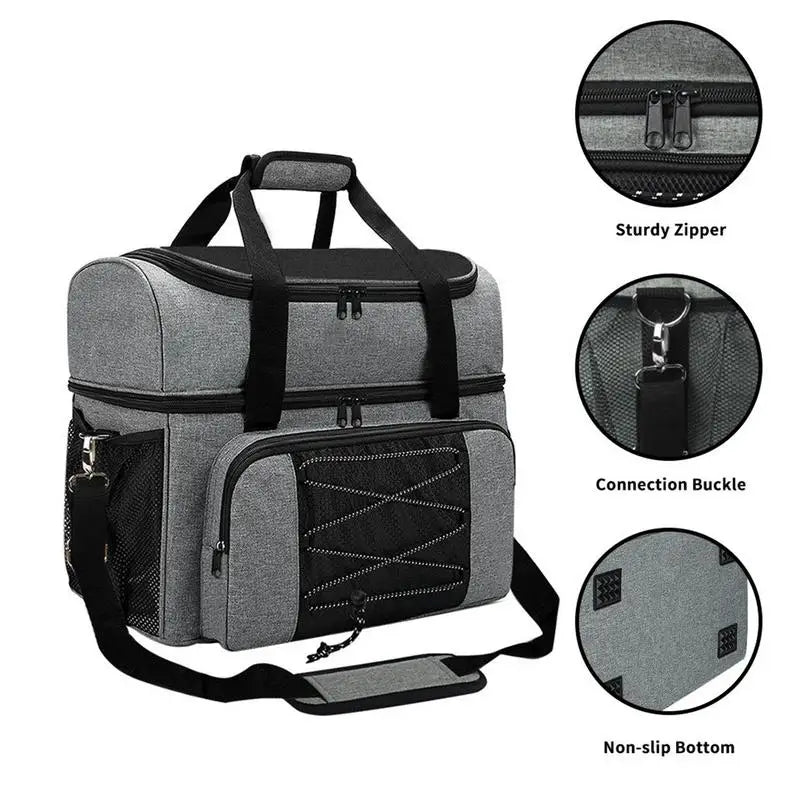 Bowling Ball Bag/ Tote, 2 Balls With Padded Compartments Extra Space For A Single Pair Of Shoes