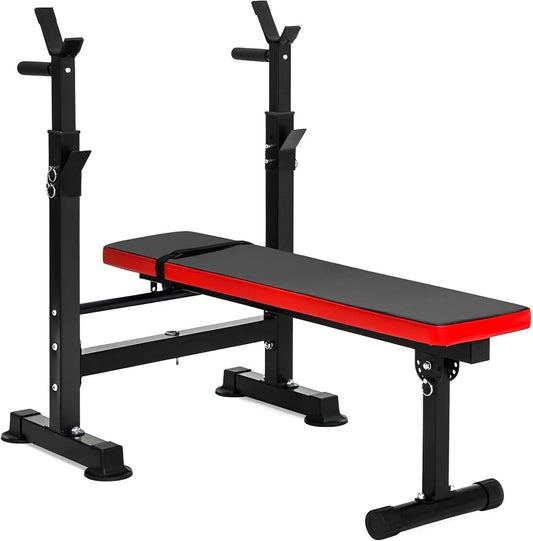 Adjustable Weight Bench Folding with Barbell Rack Full Body Workout Exercise Multi-Function