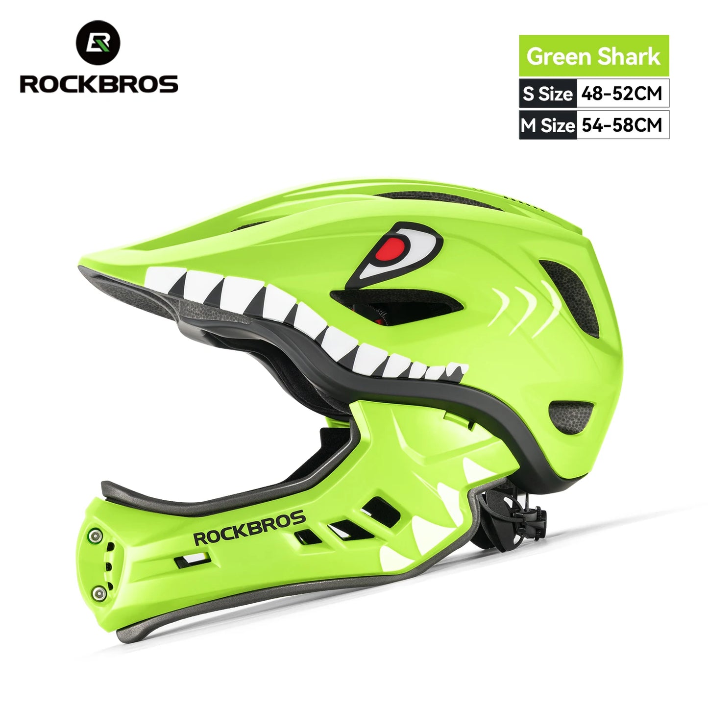ROCKBROS Child Cycling Helmet Impact Resistant Cross Helmet Detachable Full Face Helmet Safety Protection