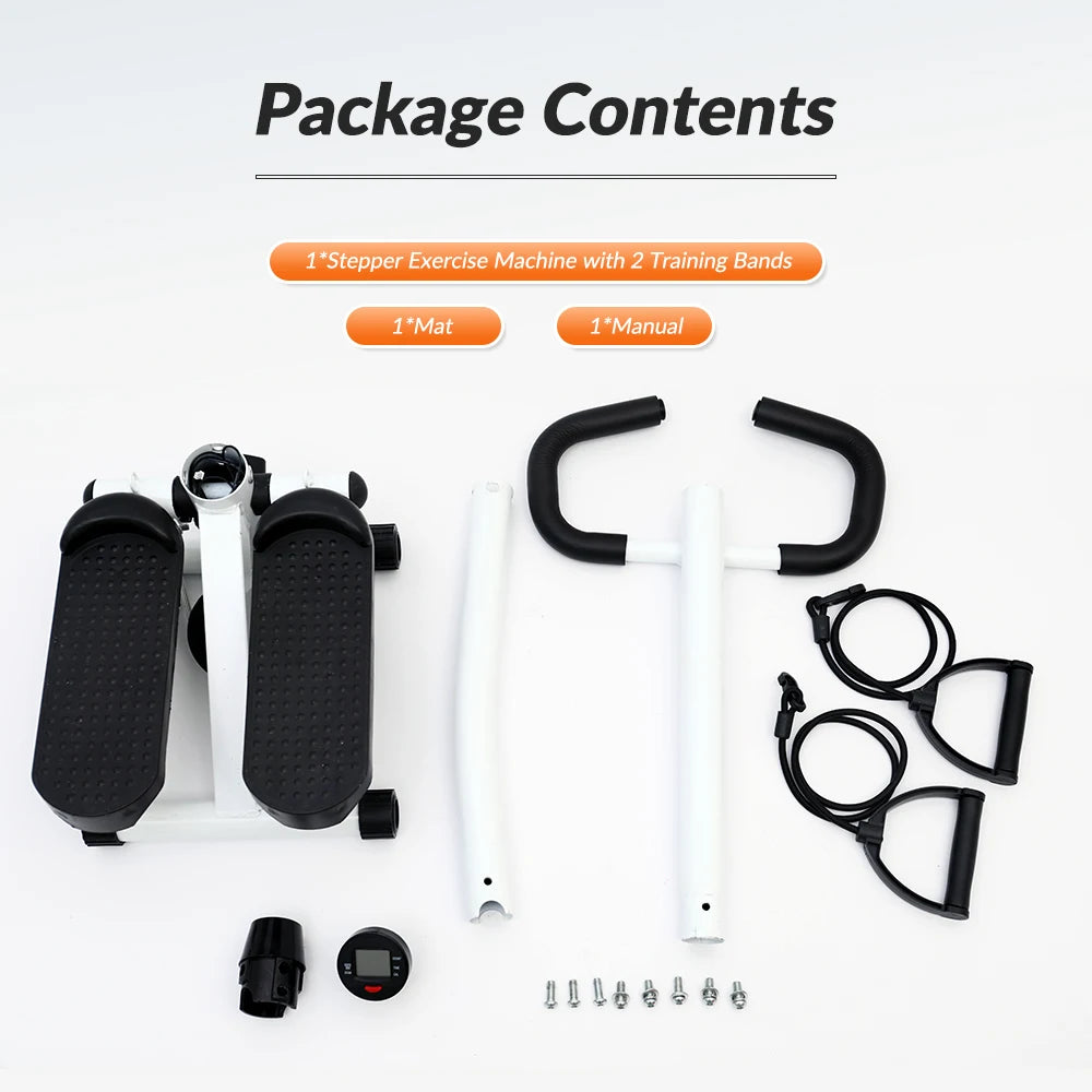 Exercise Stepper Machine For Home Fitness LCD Display Handle and Resistance Bands Climber