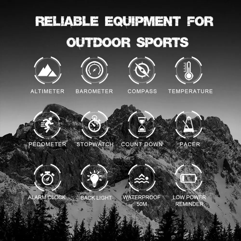 NORTH EDGE APACHE-46 Men Digital Watch Outdoor Sports Running Swimming Outdoor Sport Watches Altimeter Barometer Compass WR50M