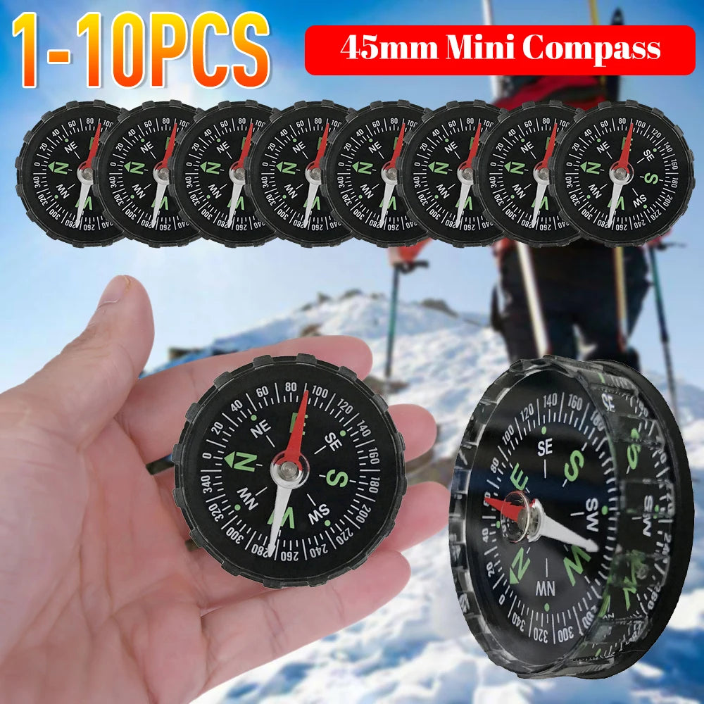 10-1PCS Mini Compass 45MM Portable Handheld Compass Navigation Tool