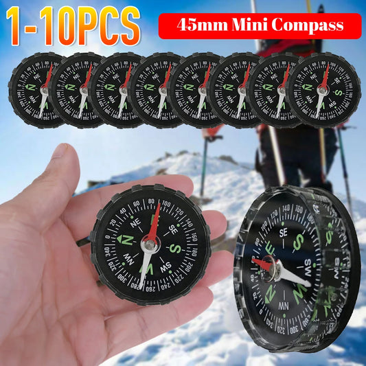 10-1PCS Mini Compass 45MM Portable Handheld Compass Navigation Tool