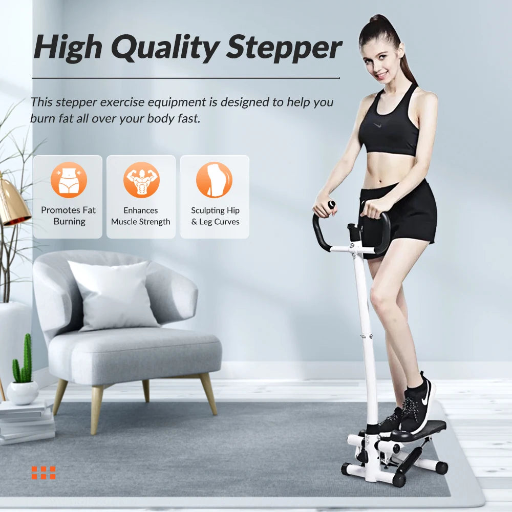 Exercise Stepper Machine For Home Fitness LCD Display Handle and Resistance Bands Climber