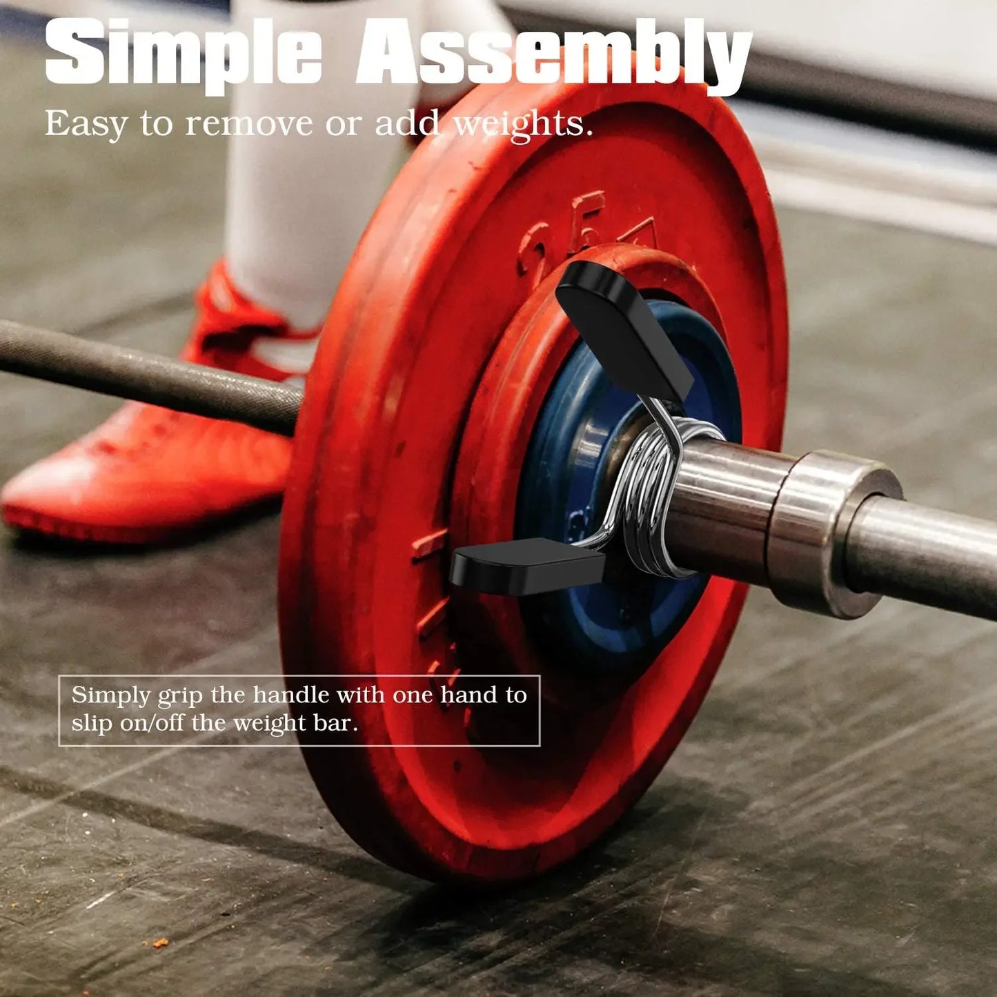 2 Piece 25/28/30 mm Barbell Clamp Spring Collar Clips  Barbell Lock