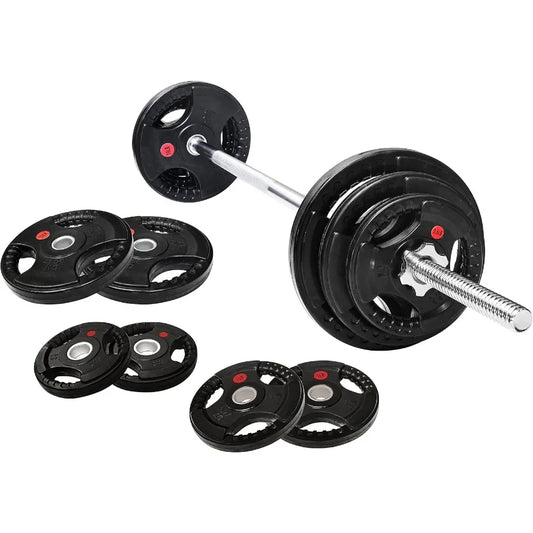 Cast Iron Standard Weight Plates Including 5FT Standard Barbell with Star Locks 45Pound Set 35 Pounds Plates + 10 Pounds Barbel