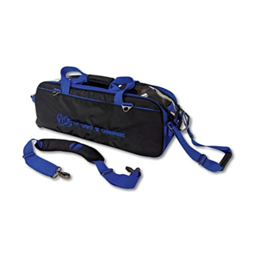 VISE Clear Top 3 Ball Roller Bowling Bag for Tournament and Practice Use Features Transparent Design with Durable Wheels
