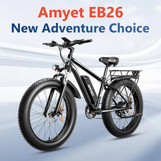 AMYET EB26 Electric Bike for Adults 1000W  48V 15AH E Bike 26" Fat Tire Mountain 31mph Dual Shock Absorber