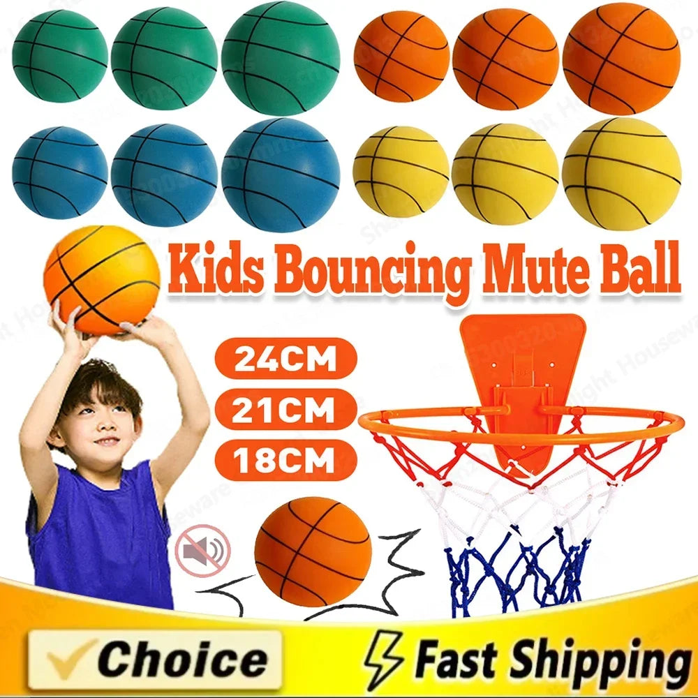 Silent Basketball Indoor Silent Foam Soccer Ball 18/21/24cm Mute Bouncing Ball Silent Basketball Ball Silent Ball Gift for Boys