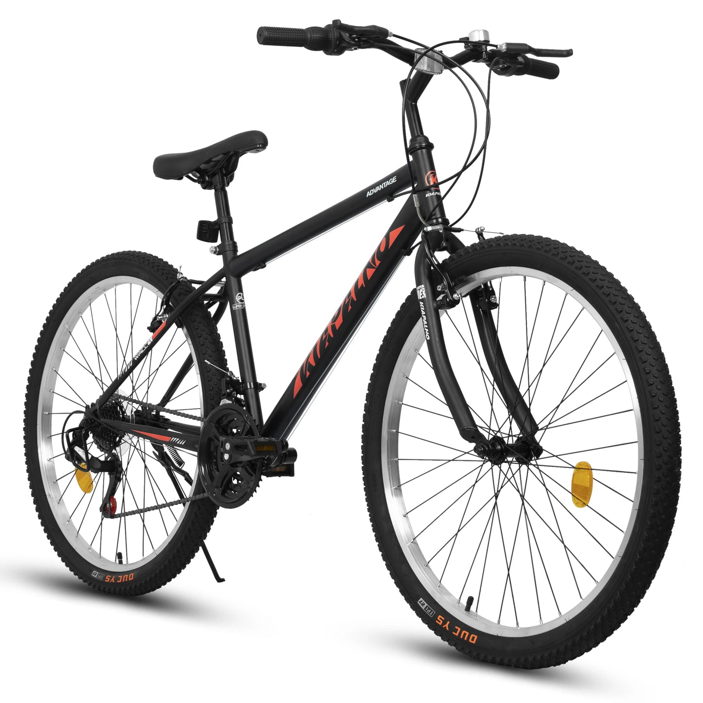 24/26 Inch Mountain Bike for Men Women, 21 Speeds Commuter MTB Bike with Dual V Brake and Steel Frame for Trail Beach Snow