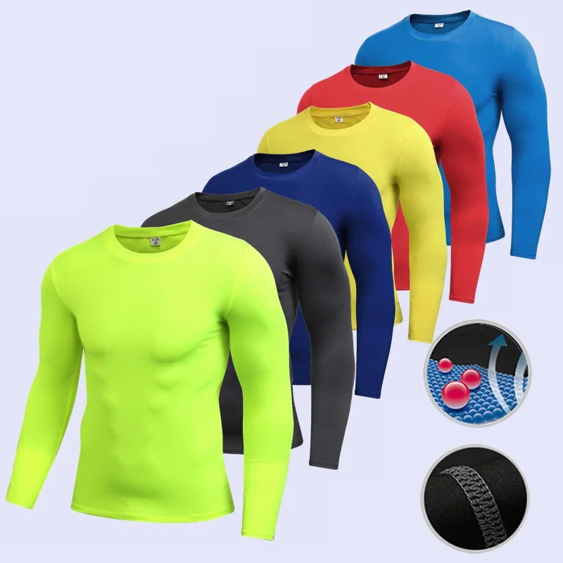 Men Compression Running T-Shirt Fitness Tight Long Sleeve Sport T-shirt