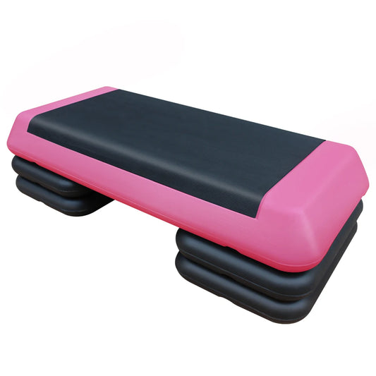 Adjustable Workout  Step Platform Aerobic Trainer Pink Black with 4 Risers