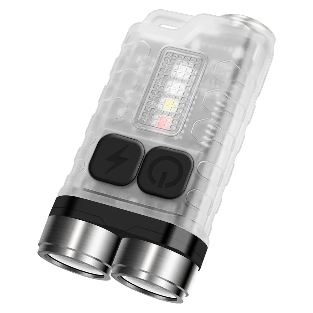 BORUiT V3 Keychain UV LED EDC Flashlight Type-C Rechargeable Work Light Torch with Magnet Waterproof Camping Pocket Lantern