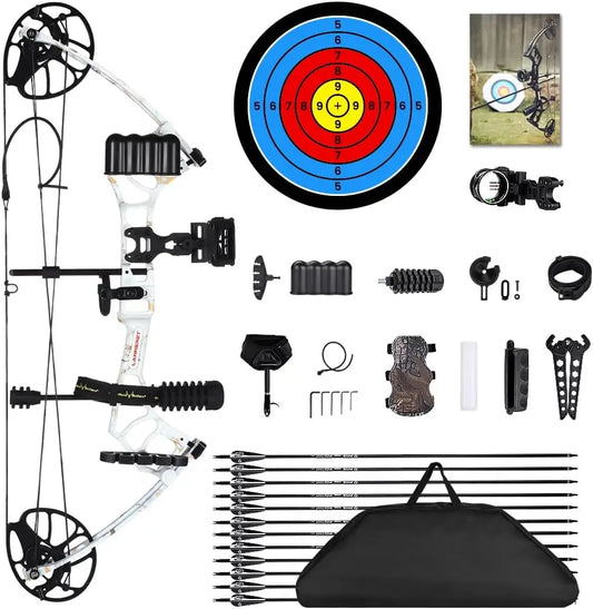 Archery Ready to Hunt Lightweight Compound Bow Package for Adults and Youth，0-50 Lbs Draw Weight,290fps