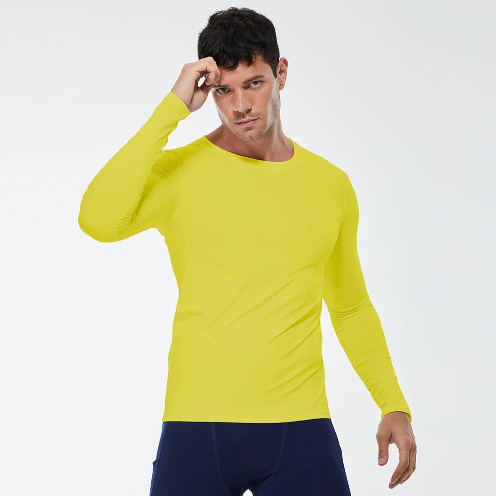 Men Compression Running T-Shirt Fitness Tight Long Sleeve Sport T-shirt